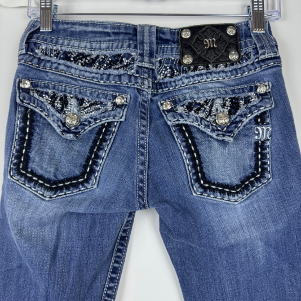 MISS ME Jeans Style JE5351S5L Skinny Denim Blue Jeans Boot Cut / Size 26 Waist